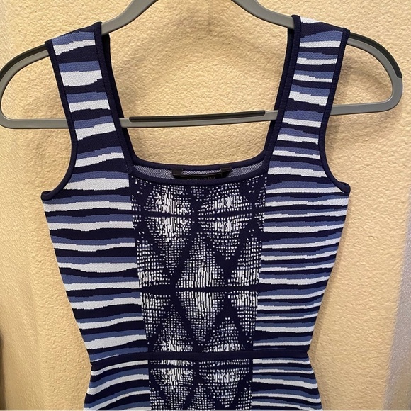 BCBG MAXAZRIA Women Hailey Blue Patterned Short Bodycon Party Dress Size XS - Picture 2 of 6